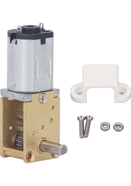 Sabit Tabanlı 12V Dc Dişli Motor Tek Şaft Fırçalı Yüksek Torsiyonlu Sonsuz Dişli Hız Azaltma Motoru 7,5 mm 27 Rpm (1:603 Azaltma Oranı) (Yurt Dışından)