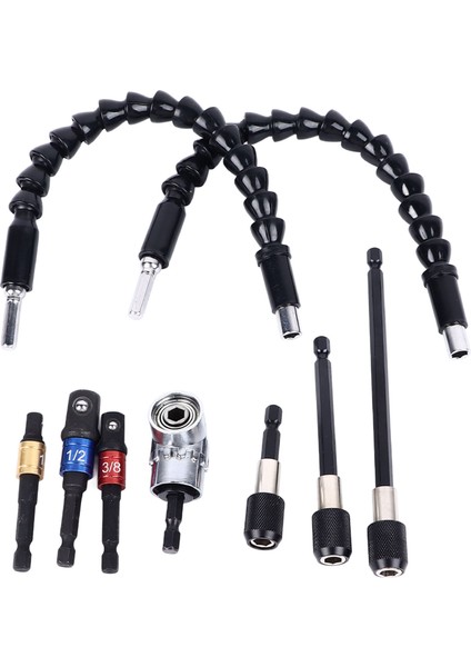 Matkap Ucu Uzatma Seti Çok Işlevli Hızlı Bağlantı Evrensel Esnek Şaft Uç Tutucu Seti Araba Ev Onarımı Için (Yurt Dışından)