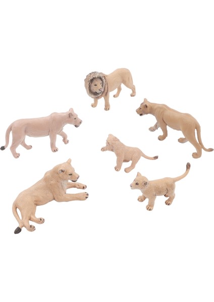 6 Adet Aslan Model Seti Gerçekçi Mini Vahşi Hayvanlar Heykeli Aslan Aile Figürleri Okul Projesi Için Dekorasyon (Yurt Dışından) modelleri