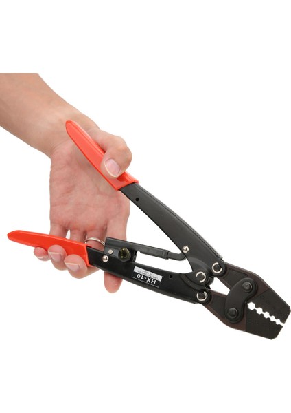 Hx 10 Karbon Çelik Sıkma Pensesi Cırcırlı Terminal Sıkma Pensesi 1.25~10MM AWG10-6 Kırmızı Saplı (Yurt Dışından) fiyatları