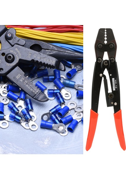 Hx 10 Karbon Çelik Sıkma Pensesi Cırcırlı Terminal Sıkma Pensesi 1.25~10MM AWG10-6 Kırmızı Saplı (Yurt Dışından) modelleri