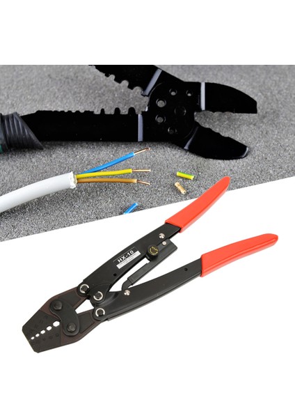 Hx 10 Karbon Çelik Sıkma Pensesi Cırcırlı Terminal Sıkma Pensesi 1.25~10MM AWG10-6 Kırmızı Saplı (Yurt Dışından) fırsatları