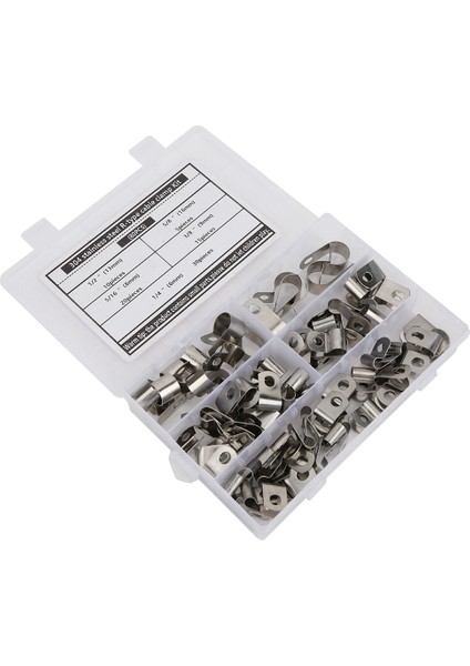80 Adet R Tipi Klips Kablo Kelepçesi Takımı Donanım Parçaları 304 Paslanmaz Çelik Korozyona Dayanıklı 6-16MM (Yurt Dışından)