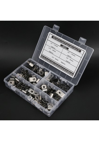 80 Adet R Tipi Klips Kablo Kelepçesi Takımı Donanım Parçaları 304 Paslanmaz Çelik Korozyona Dayanıklı 6-16MM (Yurt Dışından)
