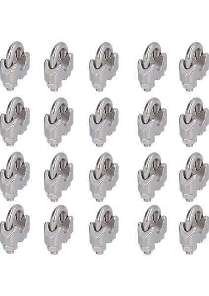 20 Adet Paslanmaz Çelik Tel Halat Kelepçesi Donanım Donanım Kablosu Klipsi Kilit Kelepçe Bağlantı Elemanları M4 (4mm) (Yurt Dışından) fiyatları