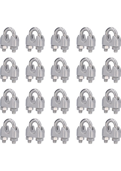 20 Adet Paslanmaz Çelik Tel Halat Kelepçesi Donanım Donanım Kablosu Klipsi Kilit Kelepçe Bağlantı Elemanları M4 (4mm) (Yurt Dışından) fırsatları