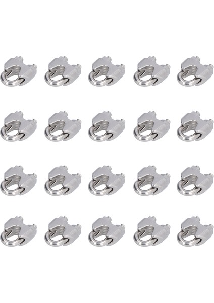 20 Adet Paslanmaz Çelik Tel Halat Kelepçesi Donanım Donanım Kablosu Klipsi Kilit Kelepçe Bağlantı Elemanları M4 (4mm) (Yurt Dışından) indirimleri