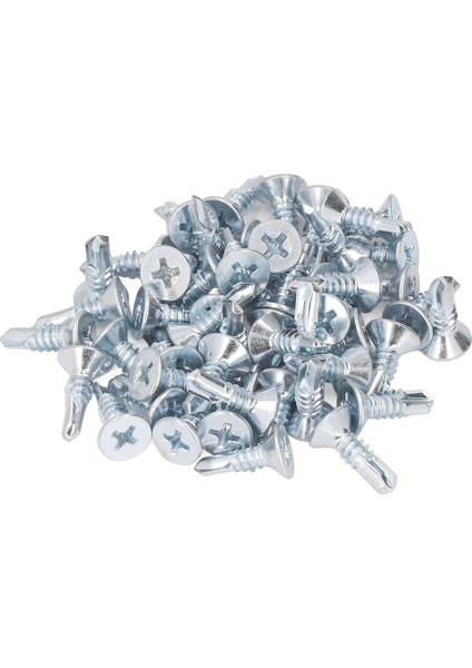 50 Adet Çapraz Kendinden Delmeli Vida 4.8X16MM Karbon Çelik Galvanizli Paslanmaz Matkap Vidaları Ev Düz (Yurt Dışından)