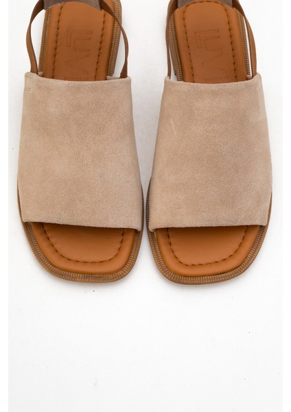 Fuela Bej Süet Hakiki Deri Lastikli Kadın Sandalet fiyatları