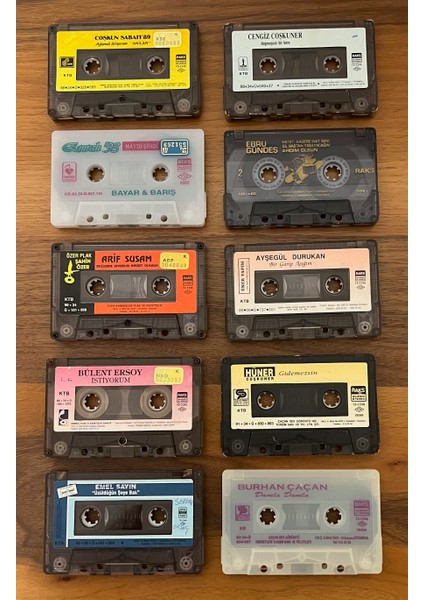 10 Tane Türkçe Arabesk Fantez Kaset Lotu Kartonetsiz (Coşkun Sabah,arif Susam,emrah,ebru Gündeş)