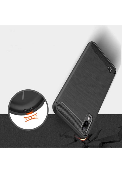 Samsung Galaxy M10 ile Uyumlu Kamera Korumalı Darbe Önleyici Carbon Brushed Silikon Kılıf modelleri