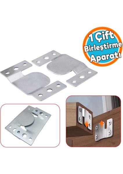 Baza Başlık Mobilya Karyola Köşe Koltuk Birleştirme Sacı Saç Bağlama Braketi Metal (1 Çift Takım)