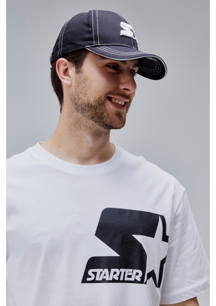 Mahone Beyaz Bisiklet Yaka Baskılı Oversize Erkek Tshirt modelleri