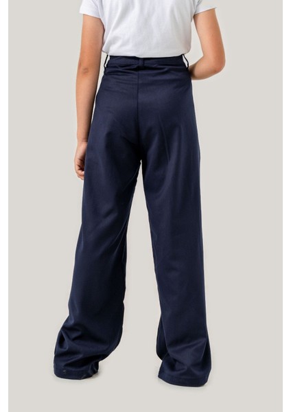 Kız Çocuk Pili Kaşeli Kumaş Pantolon 6003-1