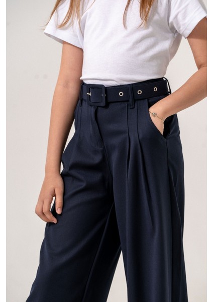 Kız Çocuk Kemerli Pileli Pantolon 6000 modelleri