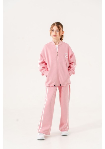 Kız Çocuk Çizgili Üç Iplik Eşofman Takımı 4712