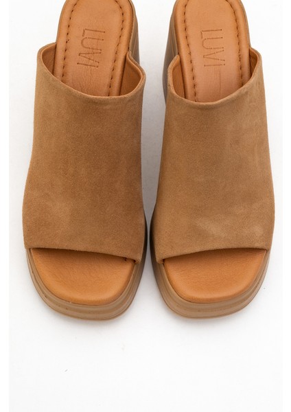 Nola Taba Süet Hakiki Deri Kadın Platform Topuklu Terlik fiyatları