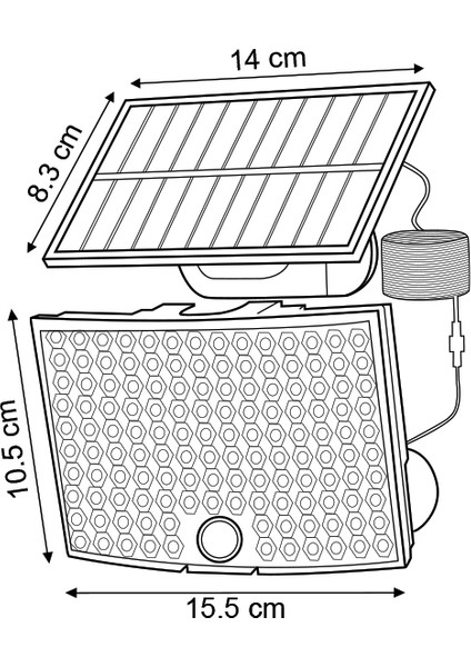 HL-5177 268 Ledli Solar Projektör 60W Güneş Enerjili Hareket Sensörlü LED Projektör - Beyaz Işık modelleri