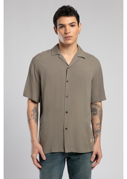 Faylin Erkek Kısa Kol Dokuma Gömlek Vizon fiyatları