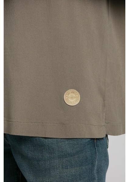 Faylin Erkek Kısa Kol Dokuma Gömlek Vizon indirimleri