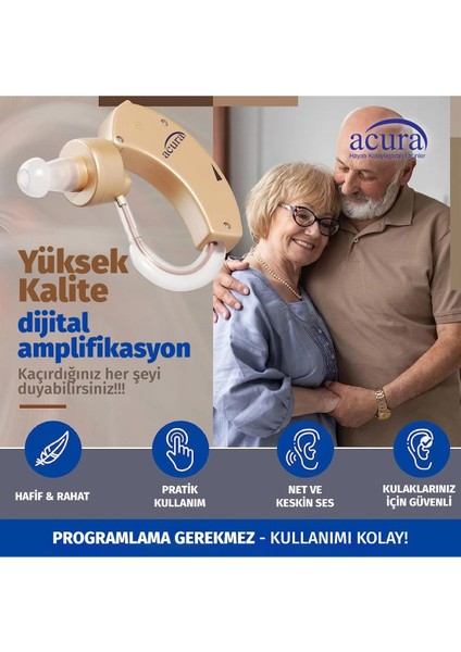 Ses Yükseltici Cihaz 50, Pil Hediyeli, Güçlü ve Temiz Ses İçin Uygun
