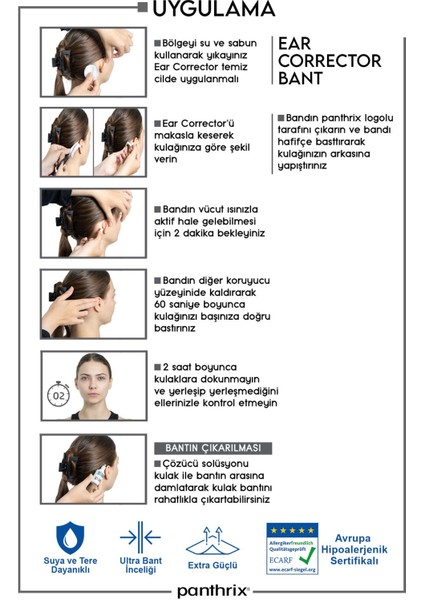 Kepçe Kulak Düzeltici Bant, Bpa Free, CE Sertifikalı, Rahat ve Kolay Kullanım fırsatları