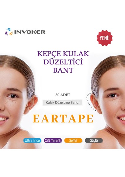 Kepçe Kulak Düzeltici ve Önleyici Bant Kozmetik Kepçe Kulak Bandı Yetişkin ve Çocuk 30 Adet Bant