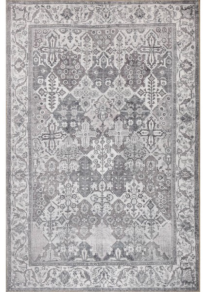 Stonart Eskitme Vintage Desenli Gri Otantik Yıkanabilir Şönil Halı Al 446 fiyatları