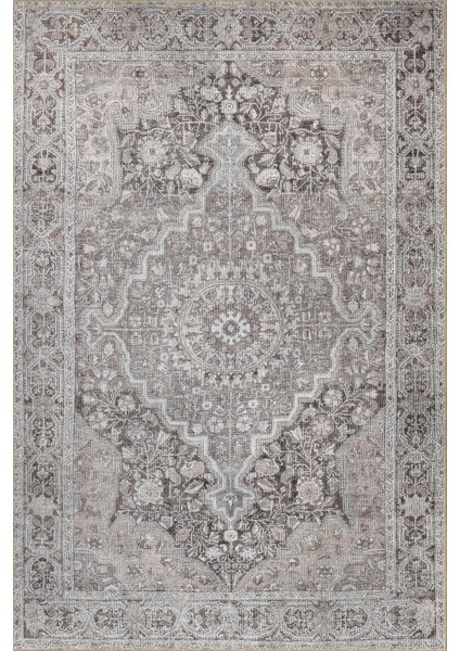 Stonart Klasik Eskitme Vintage Desenli Otantik Yıkanabilir Gri/kahverengi Halı Al 444 fiyatları