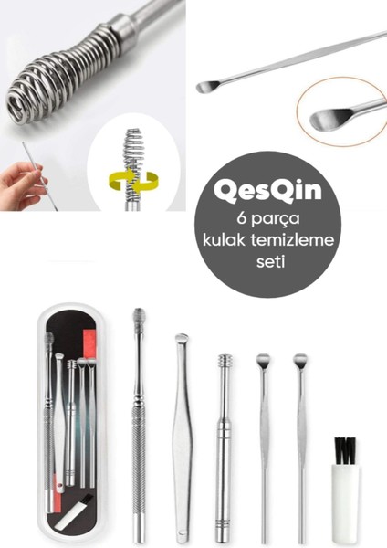 6'lı Hijyenik Spiral Kulak Temizleme Seti, Güvenli ve Konforlu Kullanım