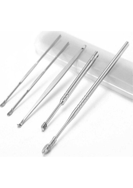 Paslanmaz Çelik Kulak Temizleyici ve Bakım Seti, 5 Parça, Sağlıklı ve Güvenli Kullanım