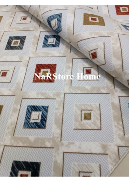Renkli Modern Yıkanabilir Kaymaz Tabanlı Multi Saçaklı Yolluk Halı 1 Parça fırsatları