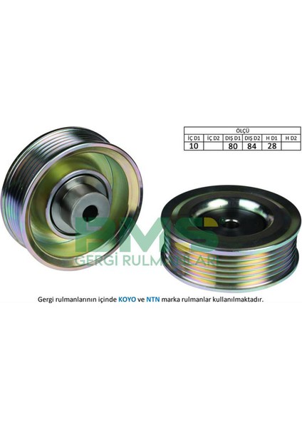 Alternatör Gergi Rulmani Corolla 1.4-1.6 02 Auris 1.4 Vvti 07 Avensis 1.8 03-05 Dpmah