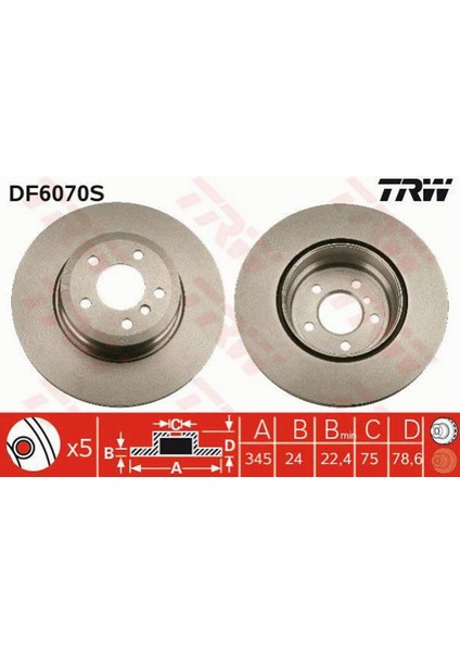 Fren Diski Arka Adet Bmw E70 F15 E71 F16 Dpmah