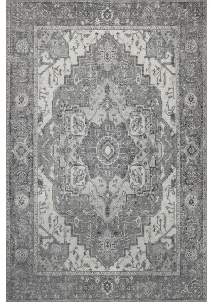Stonart Eskitme Vintage Desenli Açık Gri Otantik Yıkanabilir Şönil Halı Al 450 fiyatları