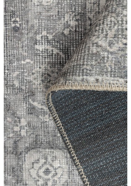 Stonart Eskitme Vintage Desenli Açık Gri Otantik Yıkanabilir Şönil Halı Al 450 indirimleri
