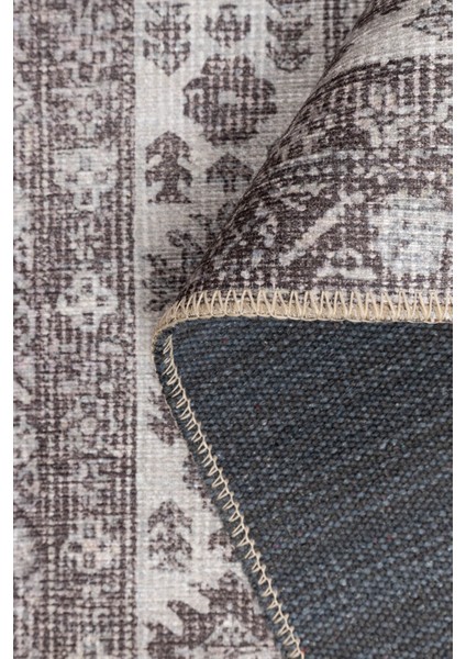 Stonart Eskitme Vintage Desenli Kahverengi Otantik Yıkanabilir Şönil Halı Al 449 indirimleri