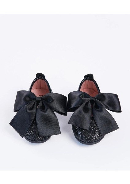 Marry Gloss Simli Parlak ve Şık Babet Özel Gün Büyük Saten Fiyonklu Kız Çocuk Ayakkabı modelleri