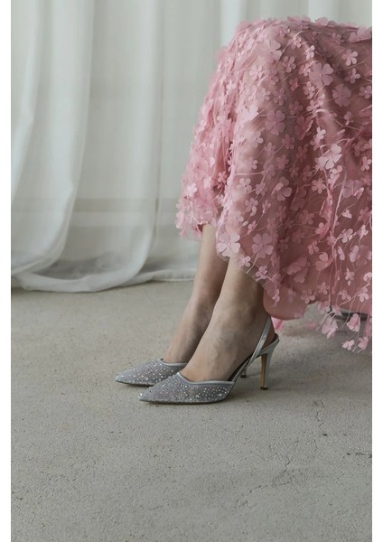 Tiana Gümüş Taşlı Topuklu Ayakkabı fiyatları