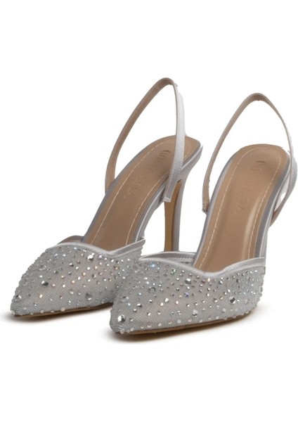 Tiana Gümüş Taşlı Topuklu Ayakkabı fırsatları