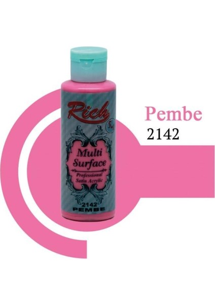 Rich Multi Surface 2142 Pembe Akrilik Boya 120 cc