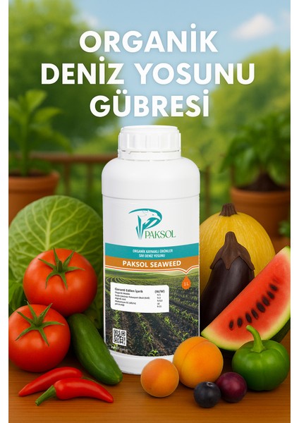 Organik Deniz Yosunlu Sıvı Gübre Seaweed 1 Litre