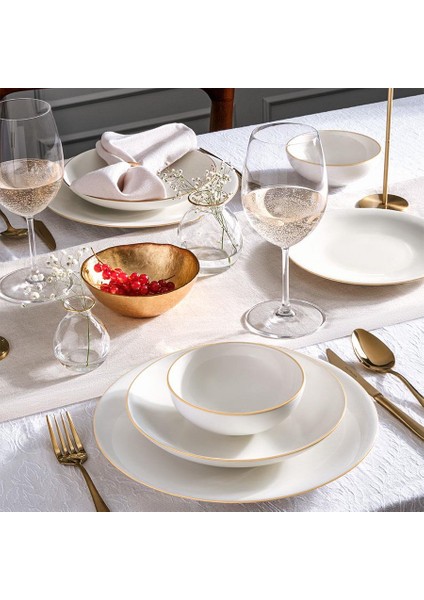 Bone Zeugma 24 Parça Yemek Takımı Mat Altın