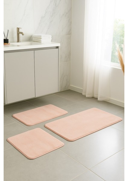 Sadiva Doğal Kaymaz Taban 3'lü Banyo Paspası 60X100 - 50X60 - 50X60