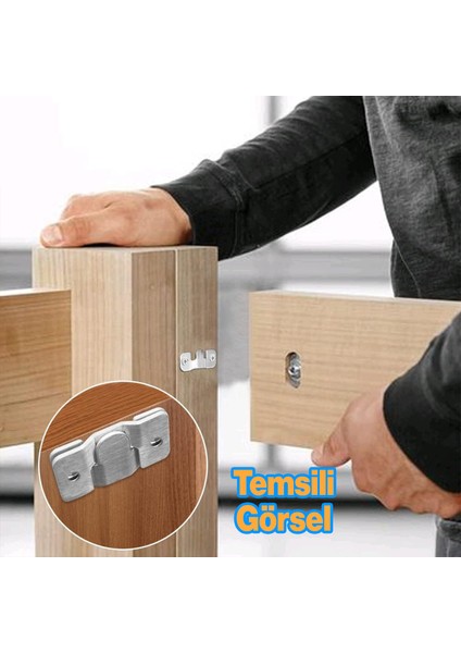 Baza Başlık Mobilya Karyola Köşe Koltuk Birleştirme Sacı Saç Bağlama Braketi Metal (8 Çift Takım) fırsatları