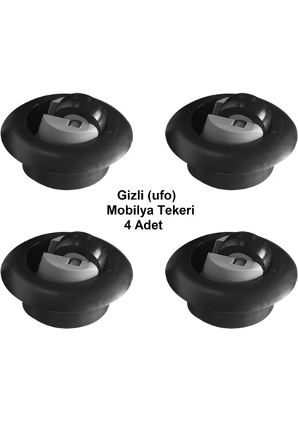 Gizli (Ufo) Mobilya Tekeri (4 Adet)