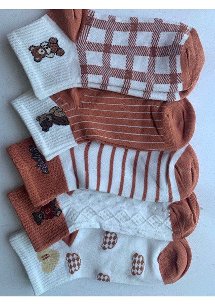 Ayıcık Desenli Yarı Uzun Çorap 10 Adet