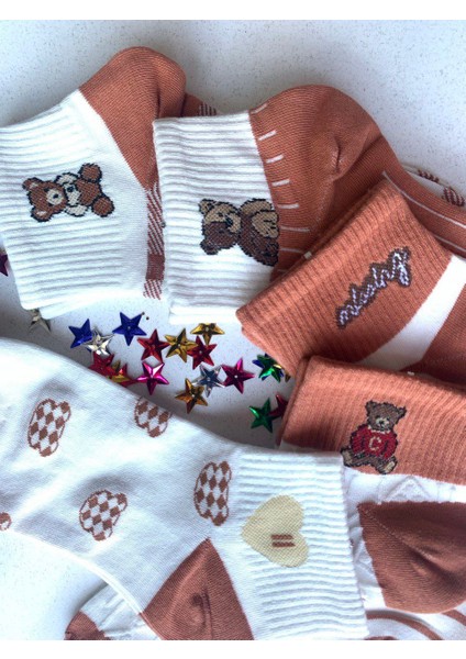 Ayıcık Desenli Yarı Uzun Çorap 10 Adet fiyatları