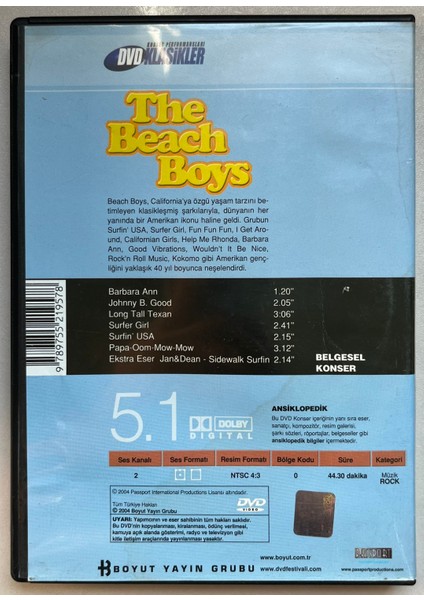 The Beach Boys DVD Amerikan Tarzı Beatles (Orjnal Dönem Baskı Dvd)