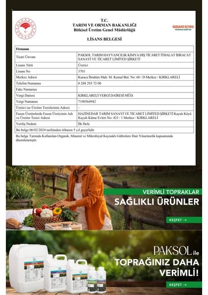 Çinko Sıvı Gübre Zincomix 1 Litre